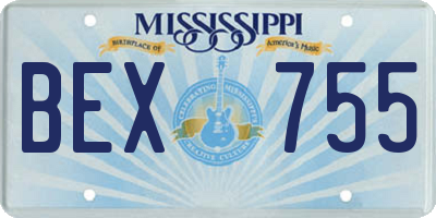 MS license plate BEX755