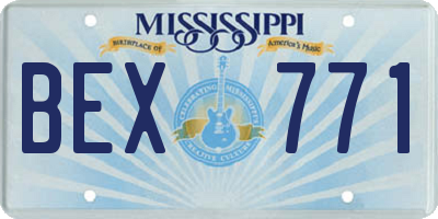 MS license plate BEX771