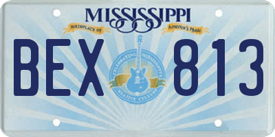 MS license plate BEX813