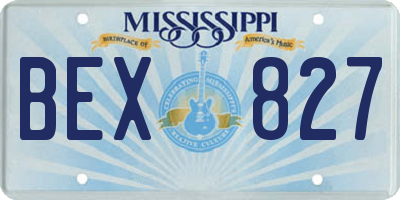 MS license plate BEX827