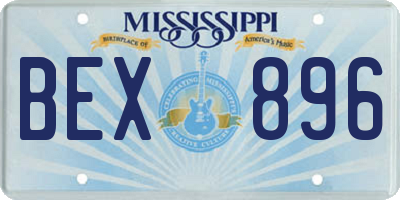 MS license plate BEX896