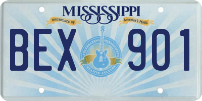 MS license plate BEX901