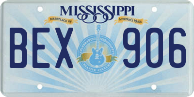 MS license plate BEX906