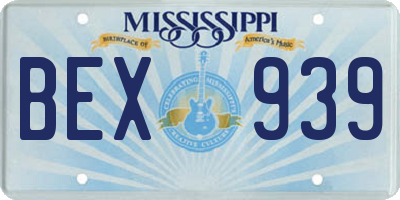 MS license plate BEX939