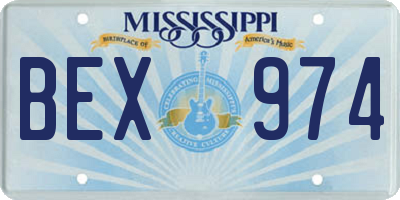 MS license plate BEX974