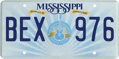 MS license plate BEX976