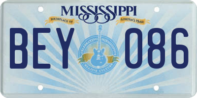 MS license plate BEY086