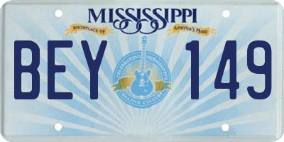 MS license plate BEY149