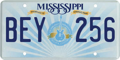 MS license plate BEY256