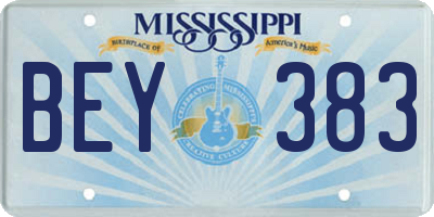MS license plate BEY383