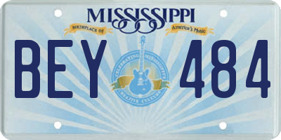 MS license plate BEY484