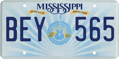 MS license plate BEY565