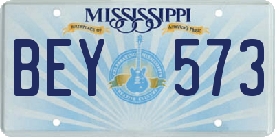MS license plate BEY573