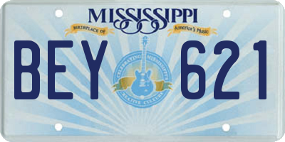 MS license plate BEY621