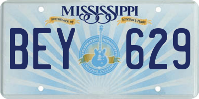 MS license plate BEY629