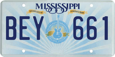MS license plate BEY661