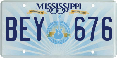 MS license plate BEY676