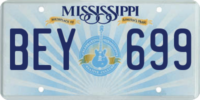 MS license plate BEY699