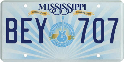 MS license plate BEY707