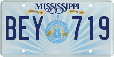 MS license plate BEY719