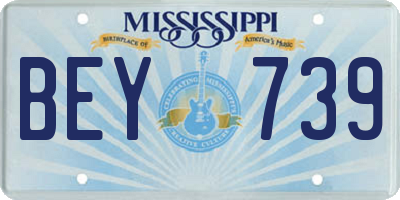 MS license plate BEY739