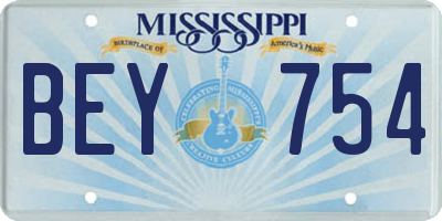 MS license plate BEY754