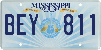 MS license plate BEY811