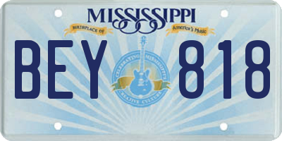 MS license plate BEY818