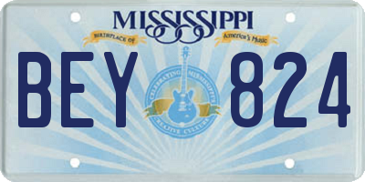 MS license plate BEY824