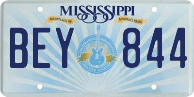 MS license plate BEY844