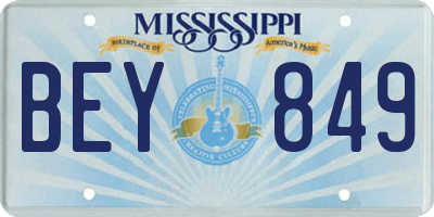 MS license plate BEY849