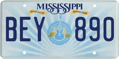 MS license plate BEY890