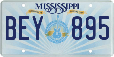 MS license plate BEY895