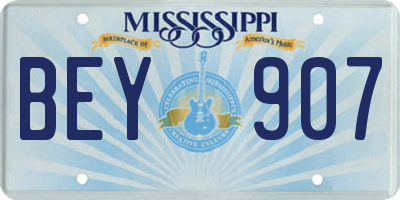 MS license plate BEY907