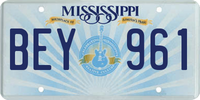 MS license plate BEY961