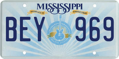 MS license plate BEY969