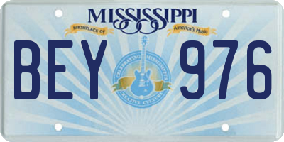 MS license plate BEY976