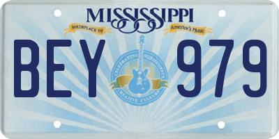 MS license plate BEY979