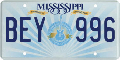 MS license plate BEY996