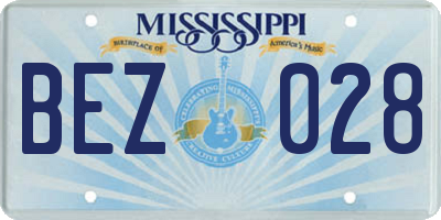 MS license plate BEZ028