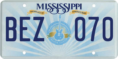 MS license plate BEZ070
