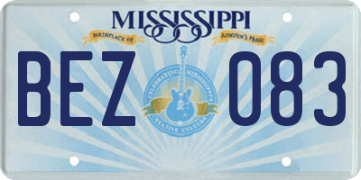 MS license plate BEZ083