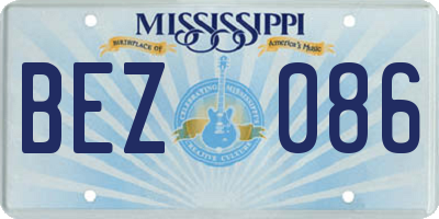 MS license plate BEZ086
