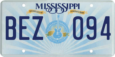 MS license plate BEZ094