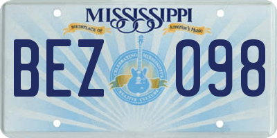 MS license plate BEZ098