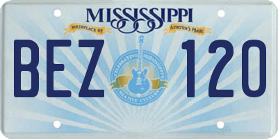 MS license plate BEZ120