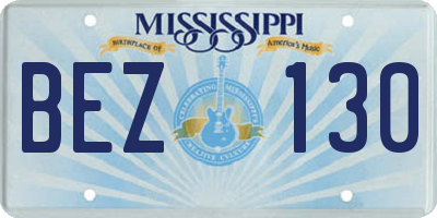 MS license plate BEZ130