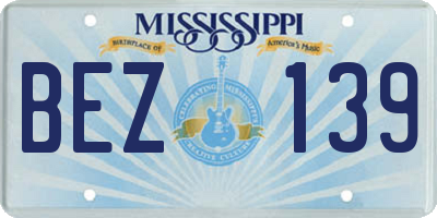 MS license plate BEZ139