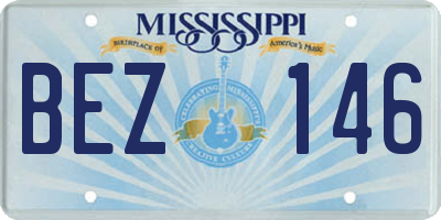 MS license plate BEZ146