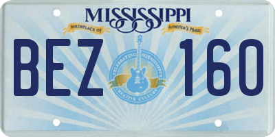 MS license plate BEZ160